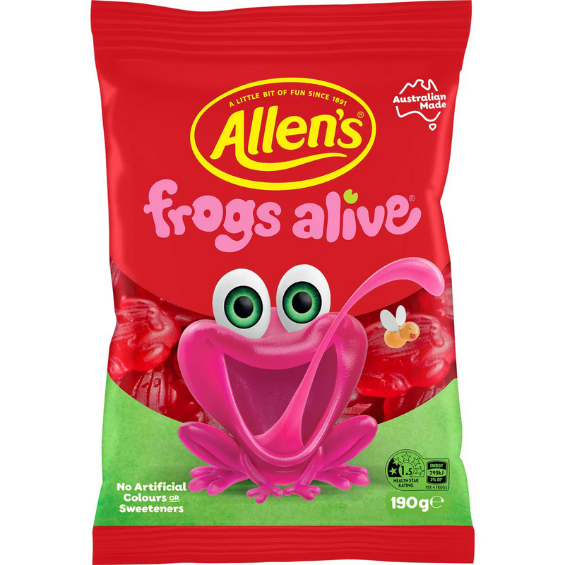 Allen's Frogs Alive Lollies  190g