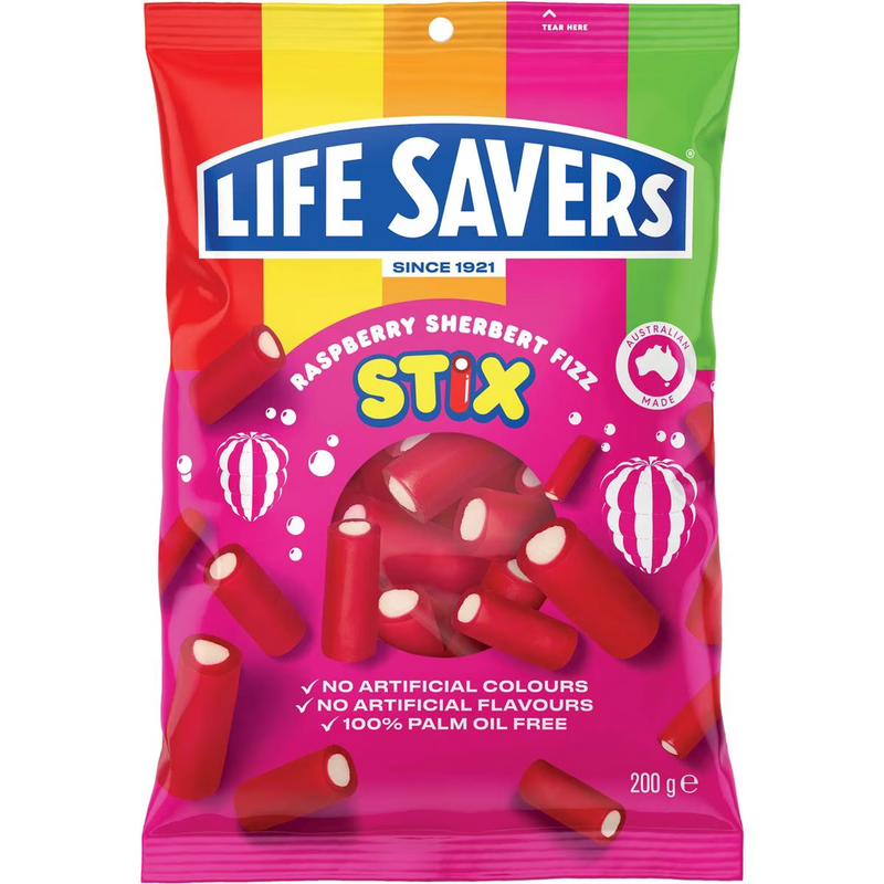 Lifesavers Stix Sherbert Fizz Raspberry 200g