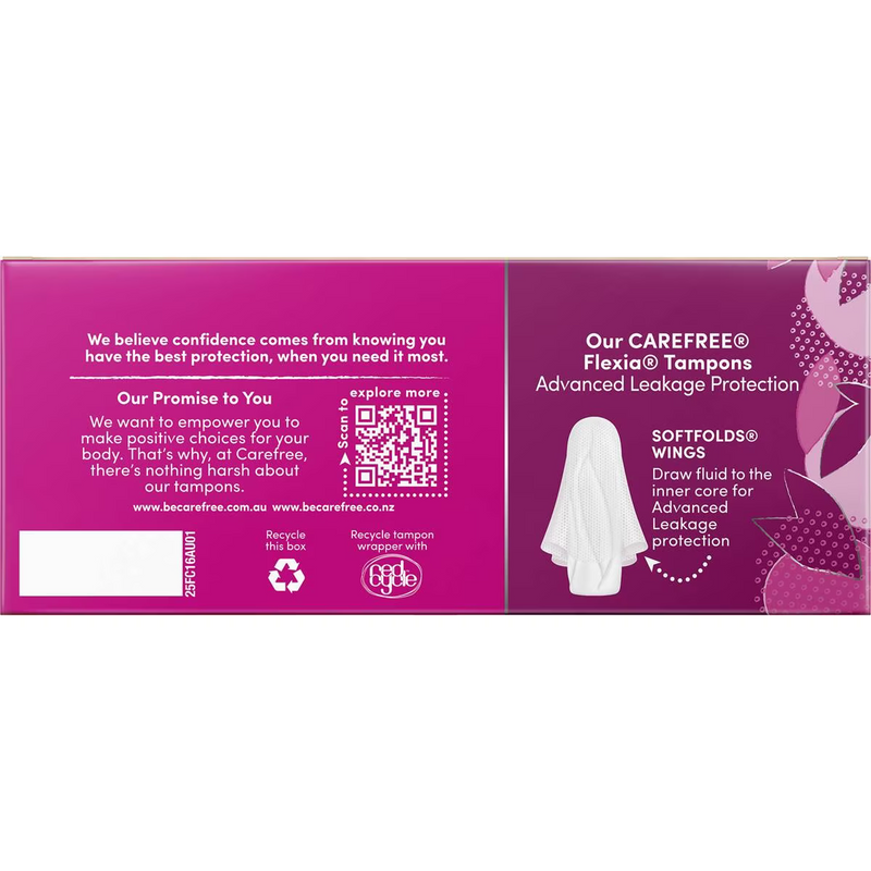 Carefree Flexia Super Tampons 16 Pack