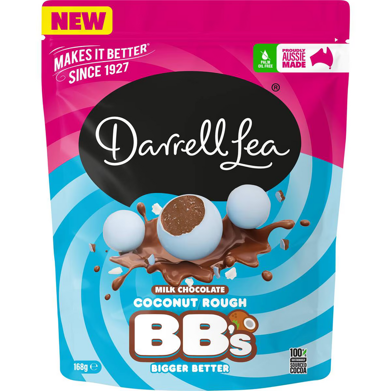 Darrell Lea BBs Coconut Rough Milk Chocolate Balls 168g