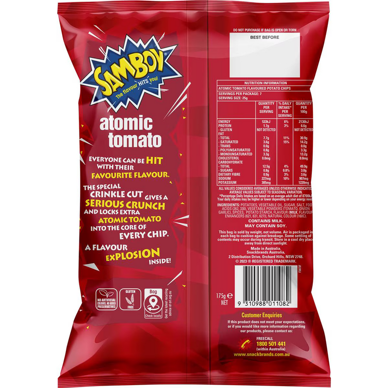 Samboy Atomic Tomato Chips 175g