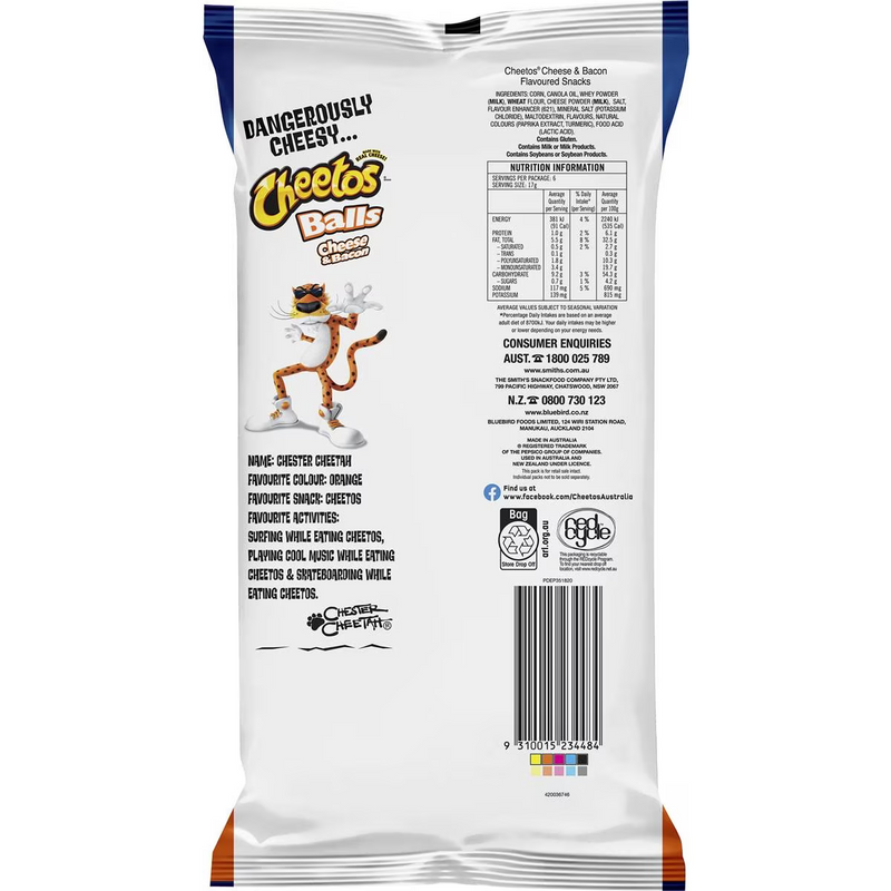 Cheetos Cheese & Bacon Balls Multipack 6 Pack 102g