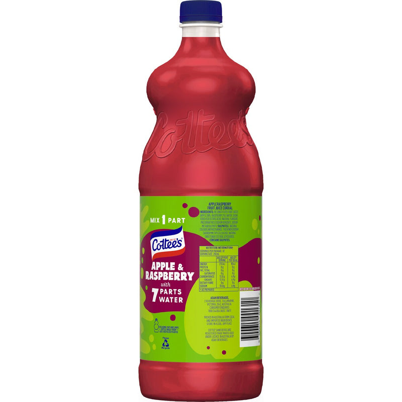 Cottee's Apple & Raspberry With 40% Fruit Juice Cordial 1L