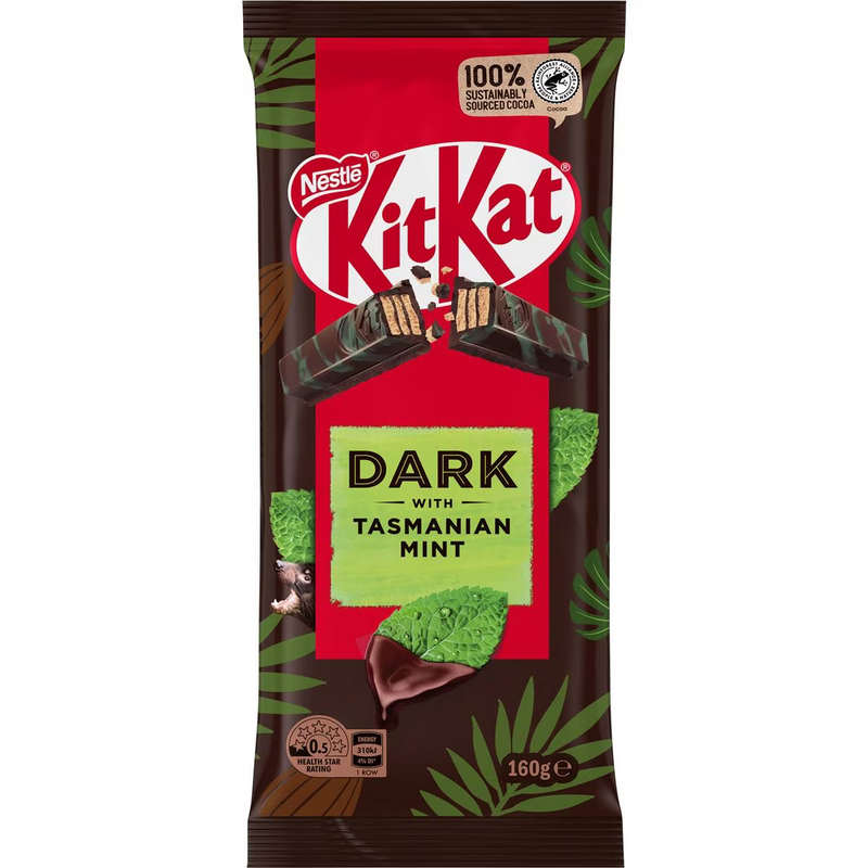 Nestle KitKat Dark With Tasmanian Mint Block 160g