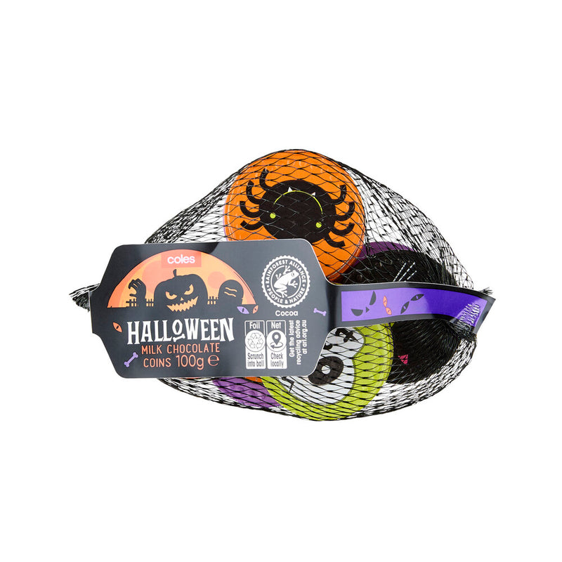 Coles Halloween Milk Chocolate Coins 100g