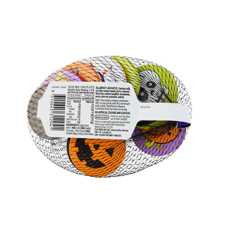 Coles Halloween Milk Chocolate Coins 100g