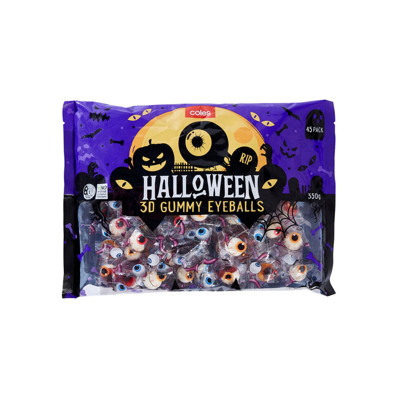Coles Halloween 3D Gummy Eyeballs 45 Pack 350g