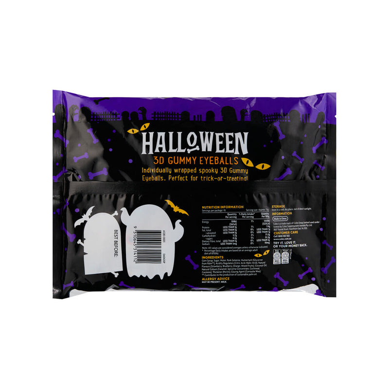 Coles Halloween 3D Gummy Eyeballs 45 Pack 350g