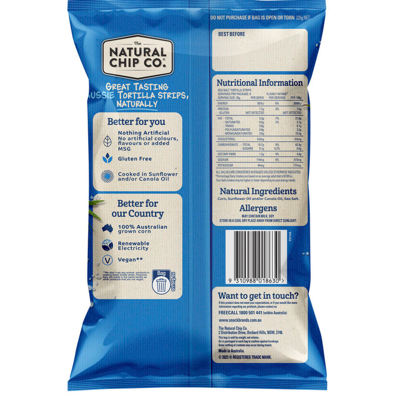 Natural Chip Co. Corn Sea Salt Chips 225g