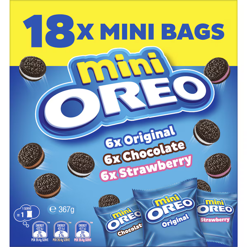 Oreo Minis Cookies Variety Bags 18 Pack 367g