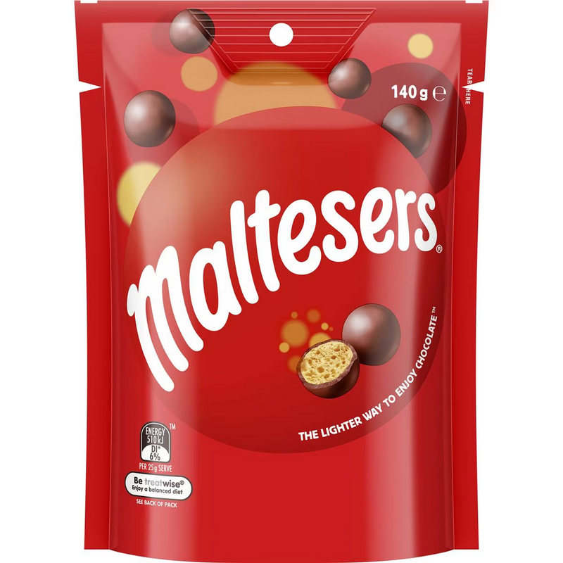 Maltesers Milk Chocolate Snack & Share Bag 140g