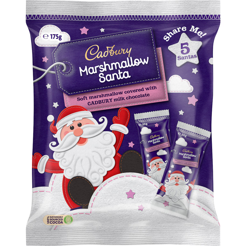 Cadbury Marshmallow Santa Share Pack (5 Pieces) 175g