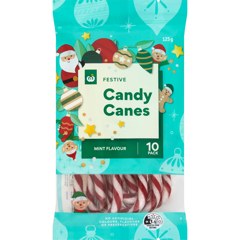 Woolworths Candy Cane Mint 10 Pack 125g