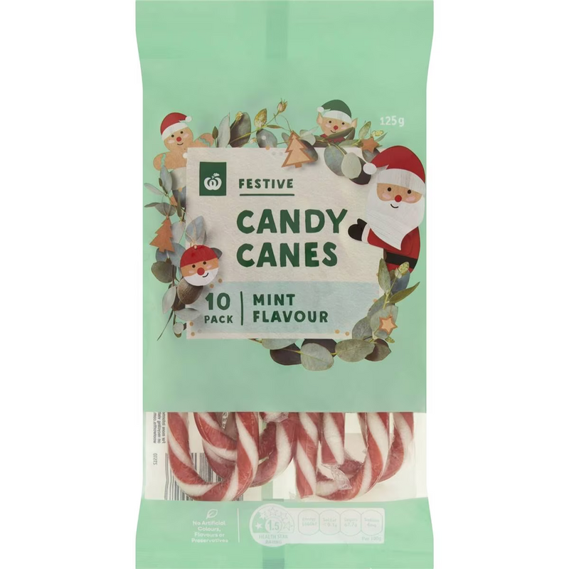 Woolworths Candy Cane Mint 10 Pack 125g