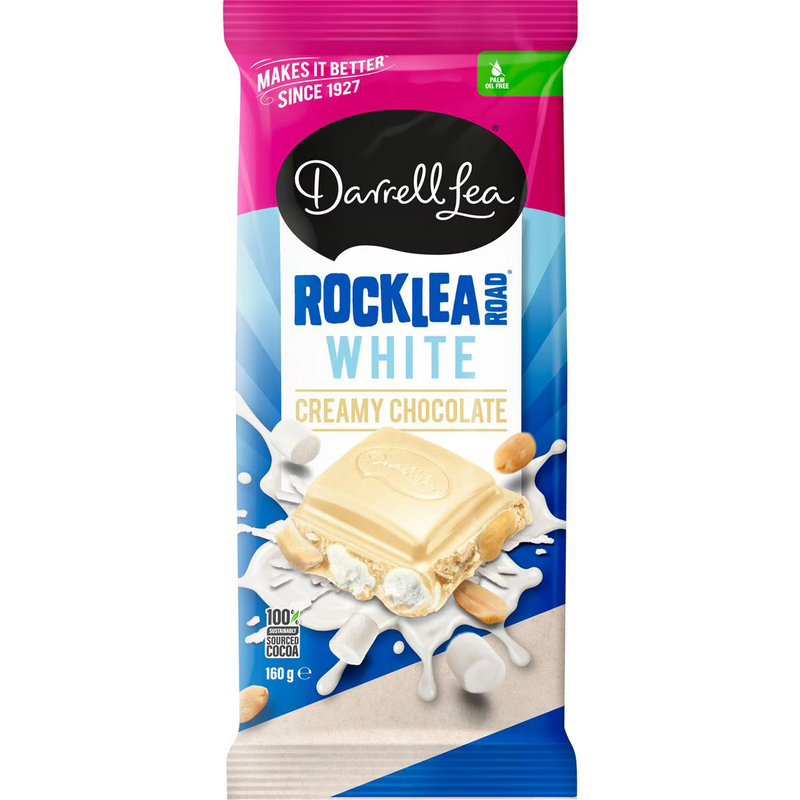Darrell Lea Rocklea Road White Chocolate Block 160g