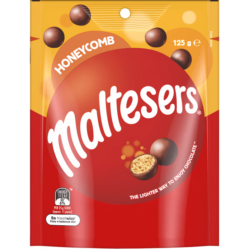 Maltesers Honeycomb Chocolate Snack & Share Bag 125g