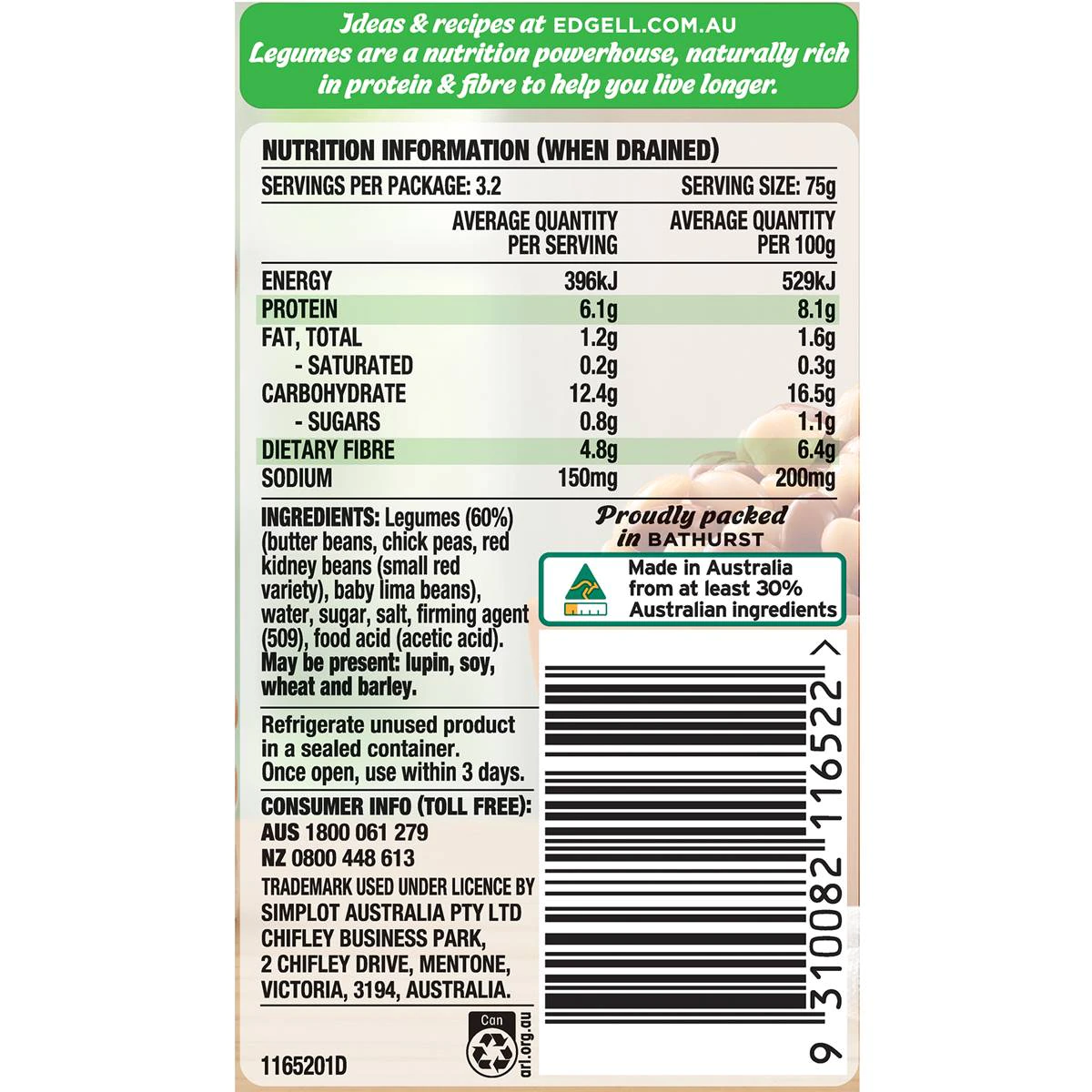 Edgell Four Bean Mix 400g | Worldwide Shipping