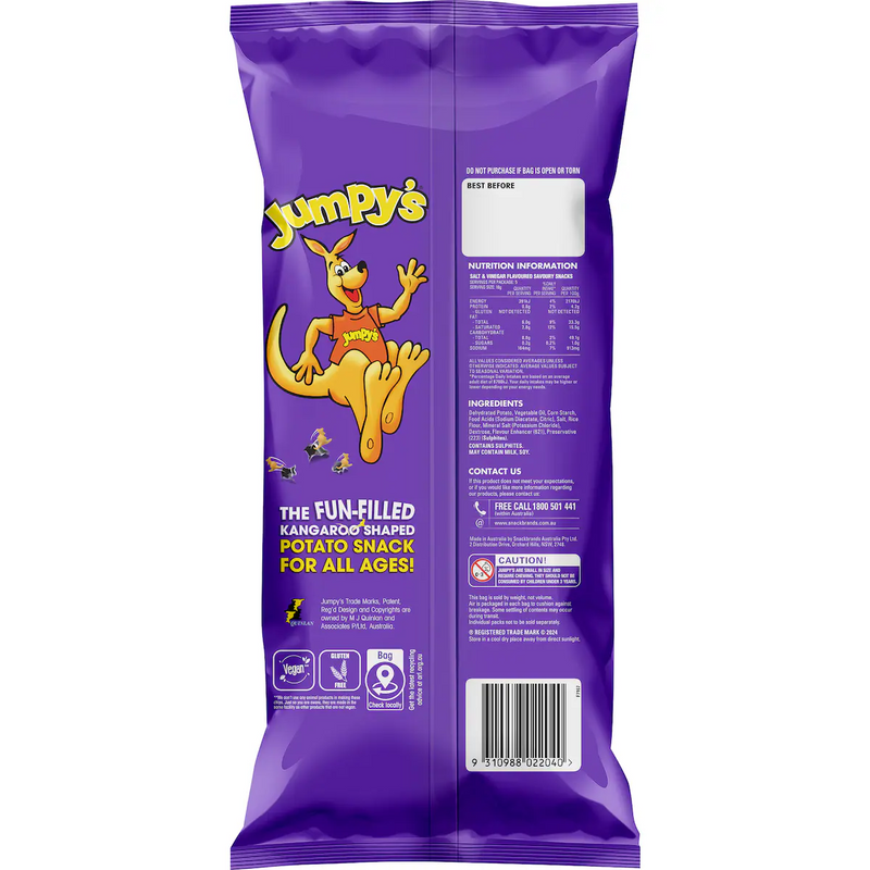 Jumpy's Shape Jumpy's Salt & Vinegar Crunchy Potato Snacks 5 Packs 90g | Worldwide ...