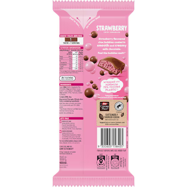 Nestle Aero Strawberry Chocolate Block 118g | Worldwide Shipping