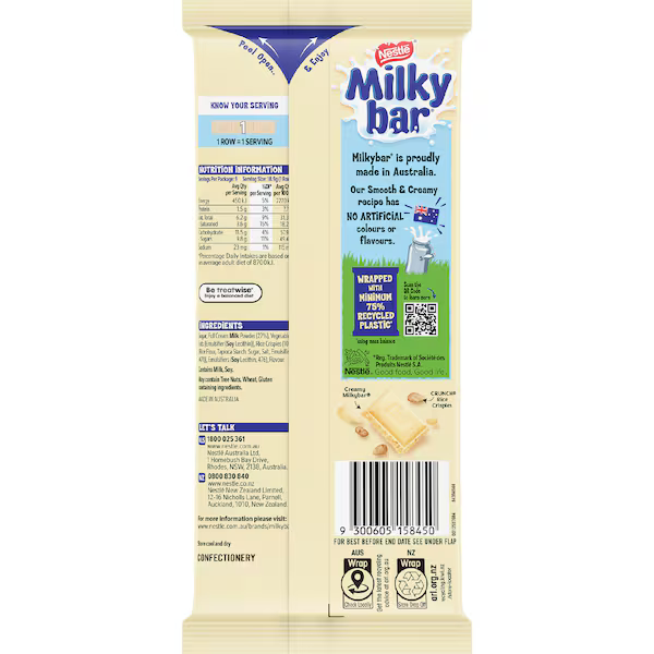 Nestle Milky Bar Crunch Chocolate Block 170g