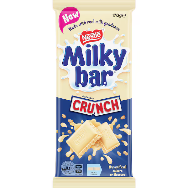Nestle Milky Bar Crunch Chocolate Block 170g