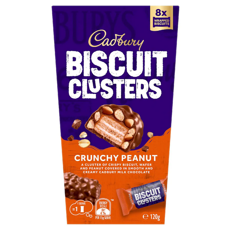 Cadbury Crunchy Peanut Chocolate Biscuit Clusters 120g