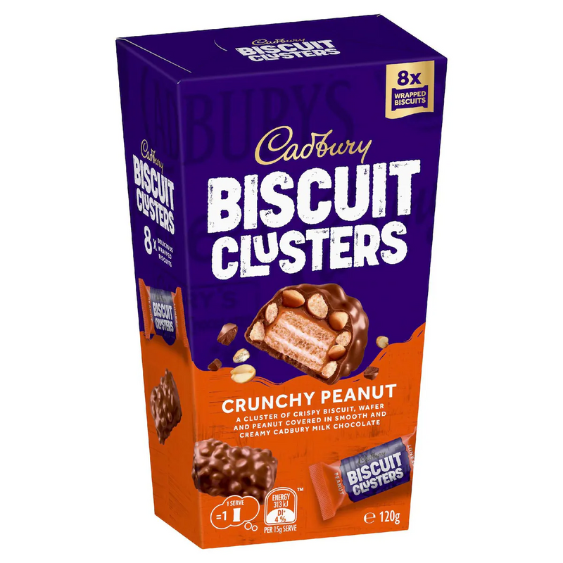 Cadbury Crunchy Peanut Chocolate Biscuit Clusters 120g