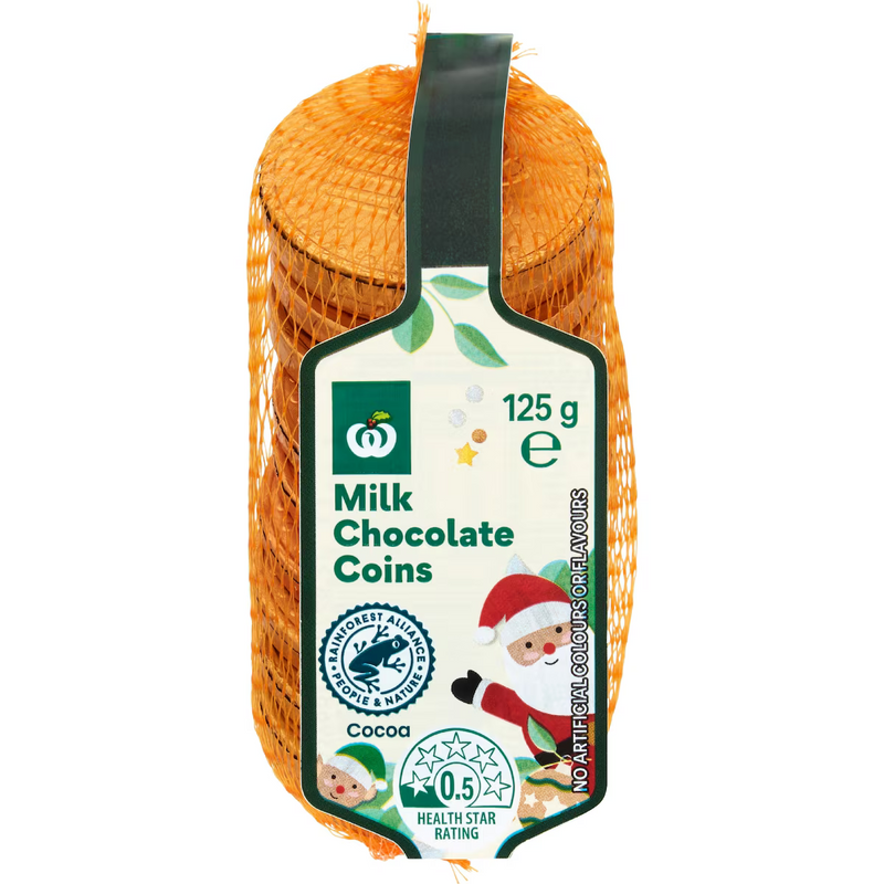 Woolworths Milk Chocolate Coins 125g