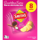 Smith's Potato Chips Salt & Vinegar Snacktime 8 Pack 152g