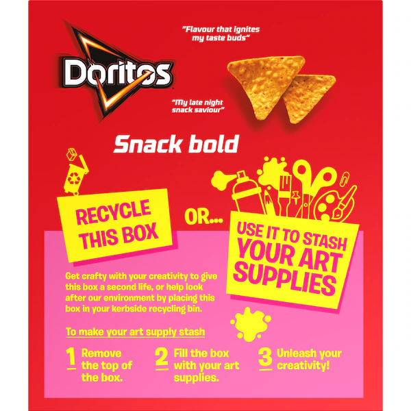 Doritos Corn Chips Cheese Supreme Snacktime 8 Pack 152g