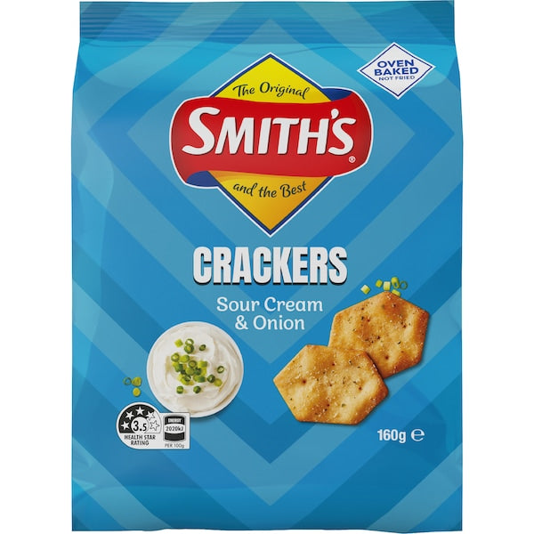 Smith's Crackers Sour Cream & Onion 160g