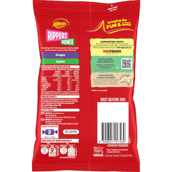 Allen's Ripperz Remix Lollies 150g