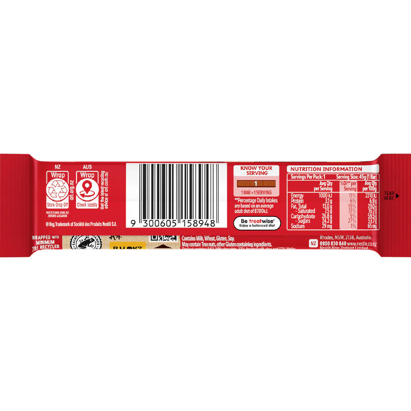 Nestle Kit Kat Chunky Aero Milk Chocolate Bar 45g