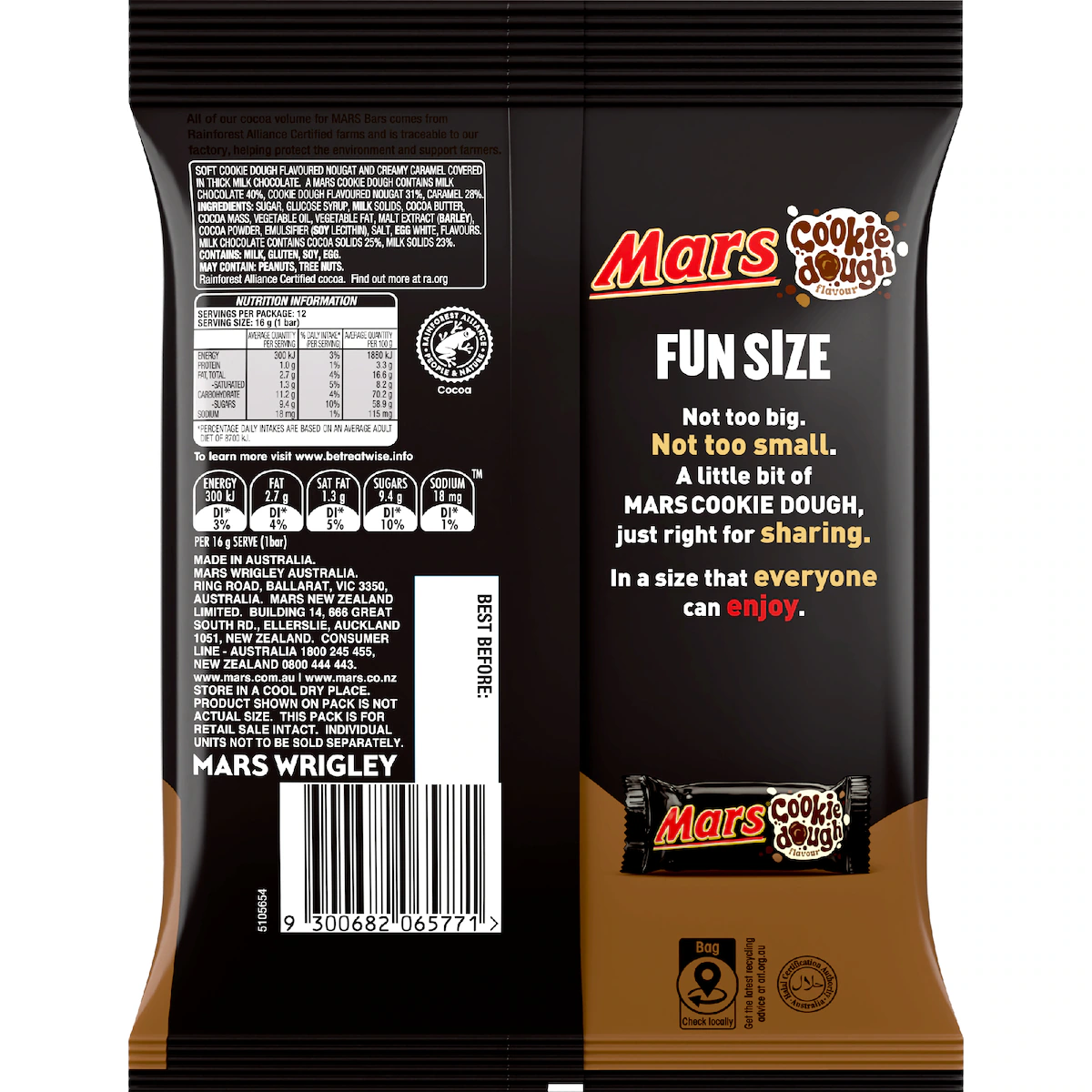 Mars Cookie Dough Chocolate 12 Pack 192g | Worldwide Shipping