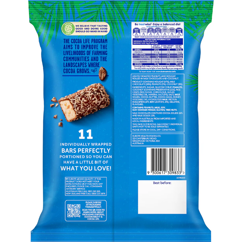 Europe Summer Roll Mini Bars Sharepack 11 Pack 154g
