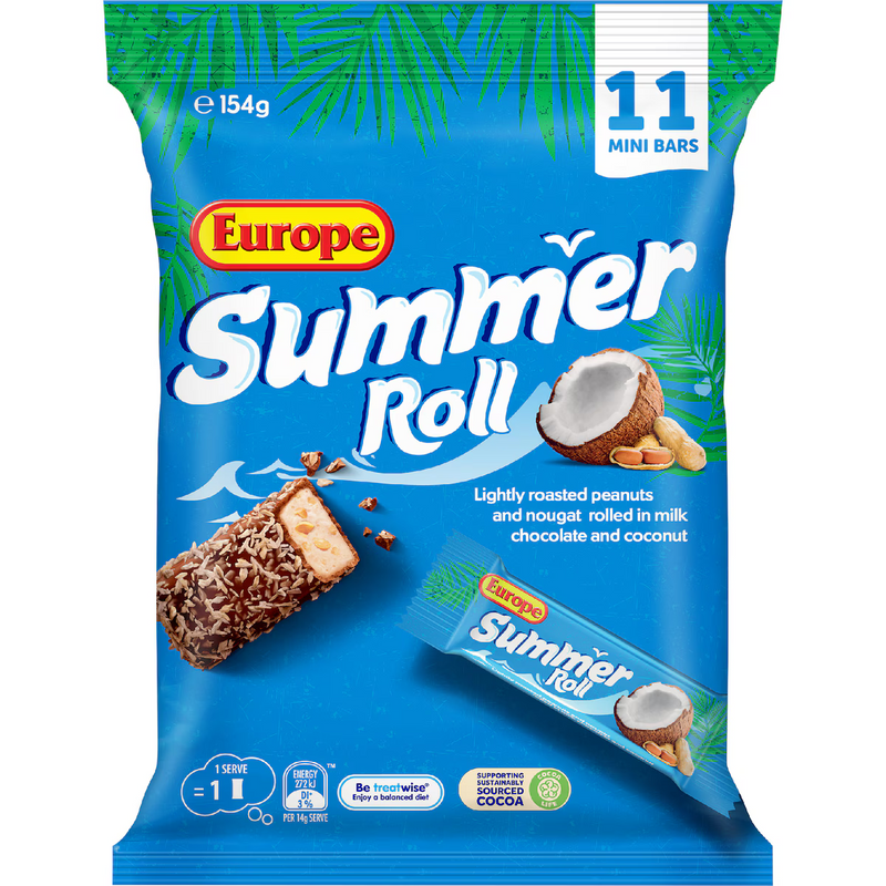 Europe Summer Roll Mini Bars Sharepack 11 Pack 154g