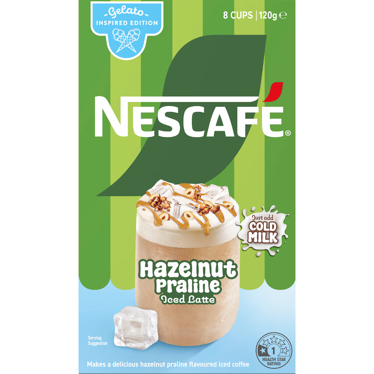 Nescafe Iced Latte Hazelnut Praline 8 Pack 120g | Worldwide Shipping