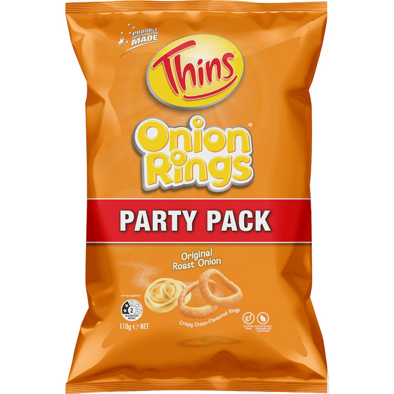 Thins Onion Rings Party Pack Original Roast 110g | Worldwide Shipping