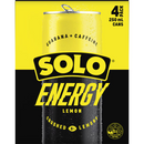 Solo Energy Drink Lemon Cans Multipack 250ml x 4 Pack