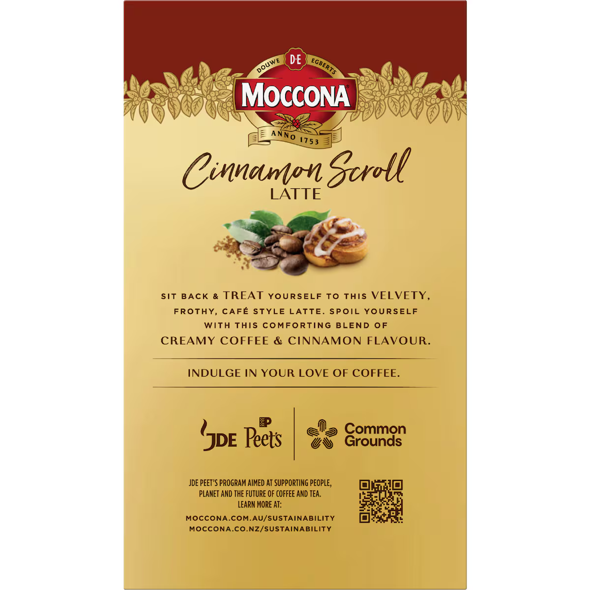 Moccona Cinnamon Scroll Latte Coffee 10 Pack 160g | Worldwide Shipping
