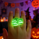 Halloween Glow Skull Rings Green