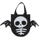 Halloween Felt Tote Bag Skeleton Bat