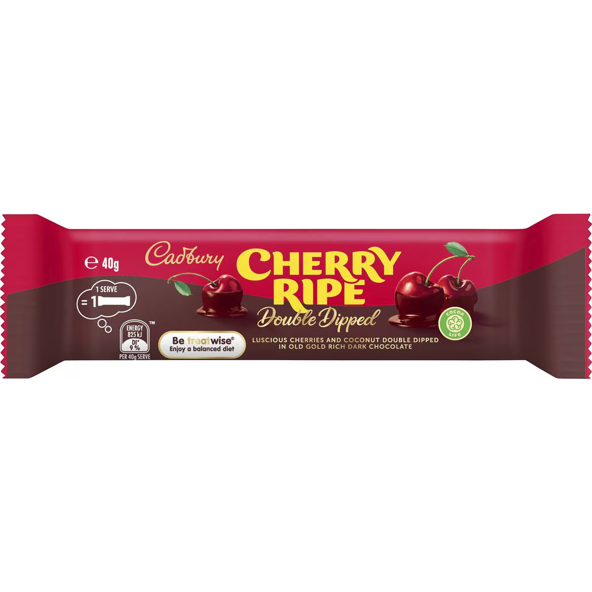Cadbury Cherry Ripe Double Dipped Bar 40g | Worldwide Shipping