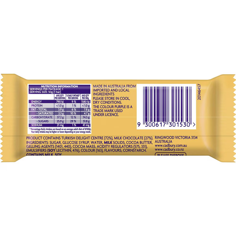 Cadbury Fry's Turkish Delight Bar 50g