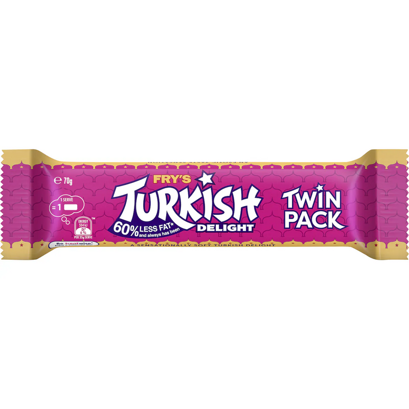 Cadbury Fry's Turkish Delight Twin Pack Chocolate Bar 70g