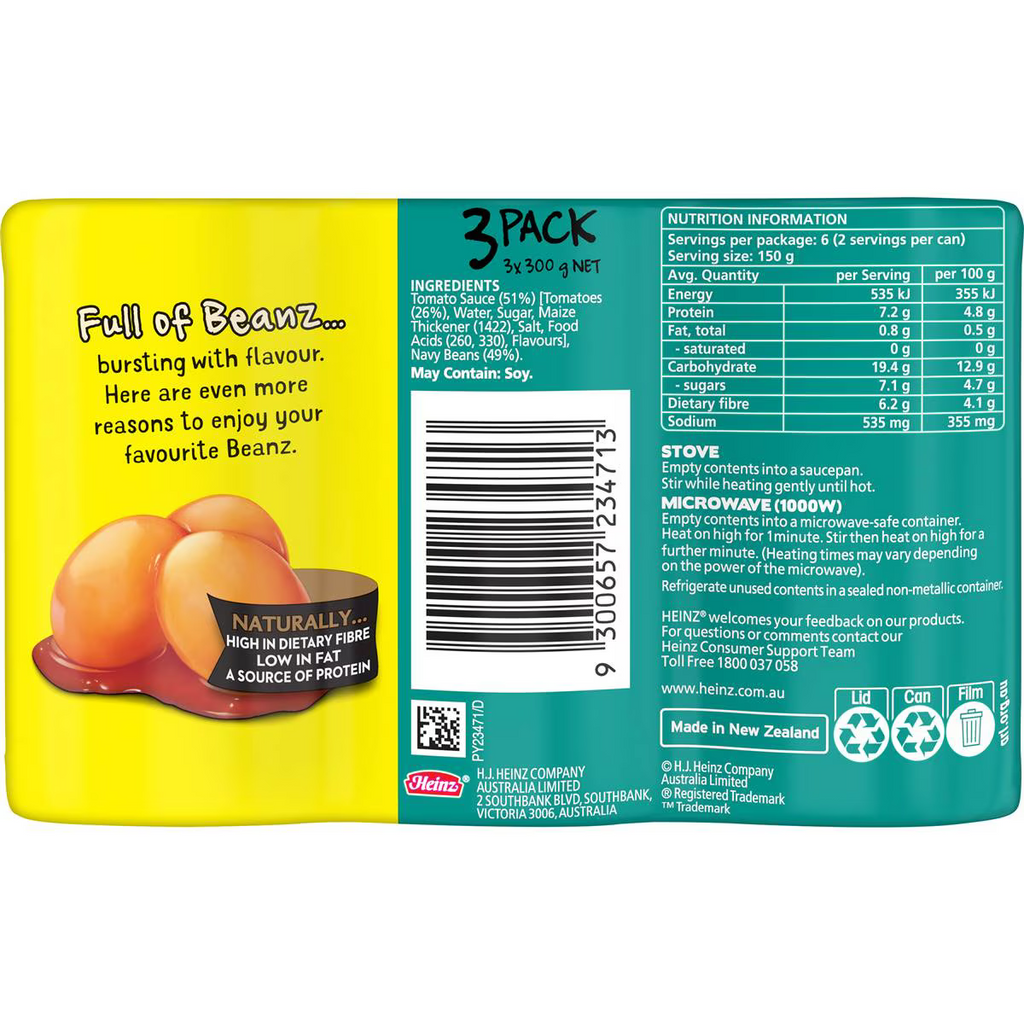 Heinz Beanz Baked Beans In Tomato Sauce Multipack 3 Pack 300g Heinz Beanz Baked Beans In Tomato Sauce Multipack 3 Pack 300g
