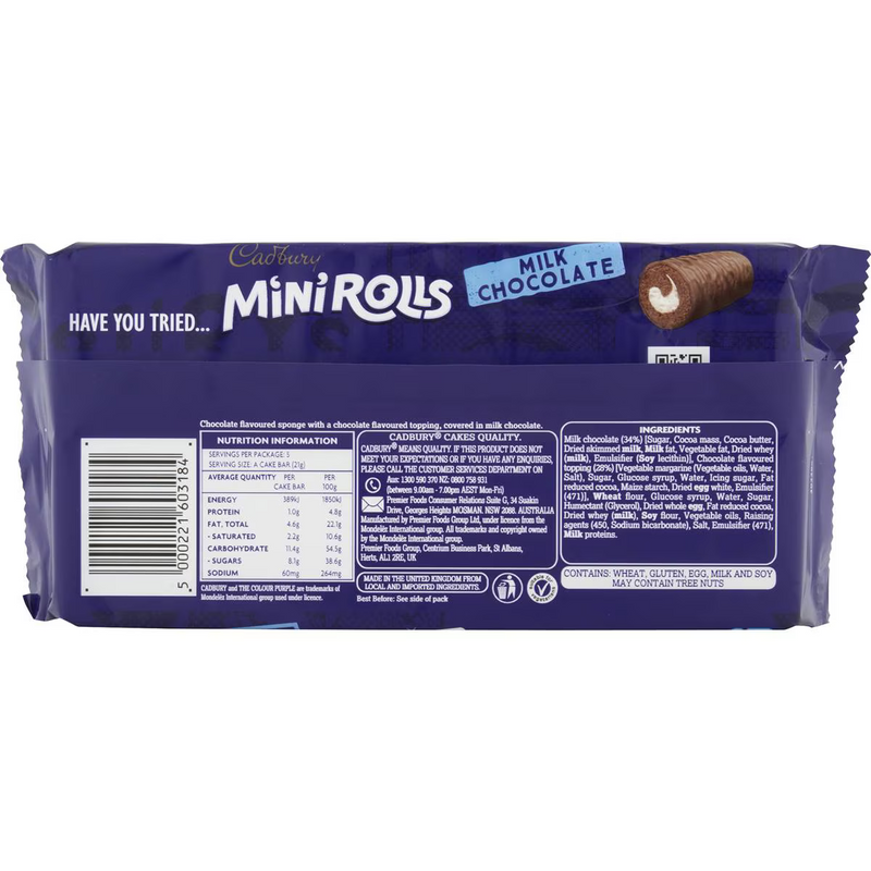 Cadbury Milk Chocolate Cake Bars 105g