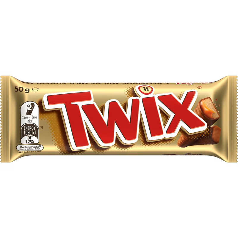 Twix Milk Chocolate Bar With Caramel Biscuit 50g