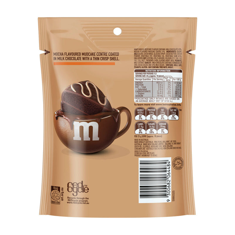 M&M's Mocha Mudcake Milk Choc Share Bag 130g