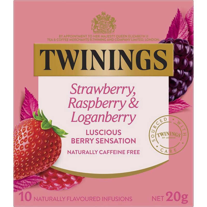 Twinings Raspberry Strawberry & Loganberry 10 Tea Bags 20g